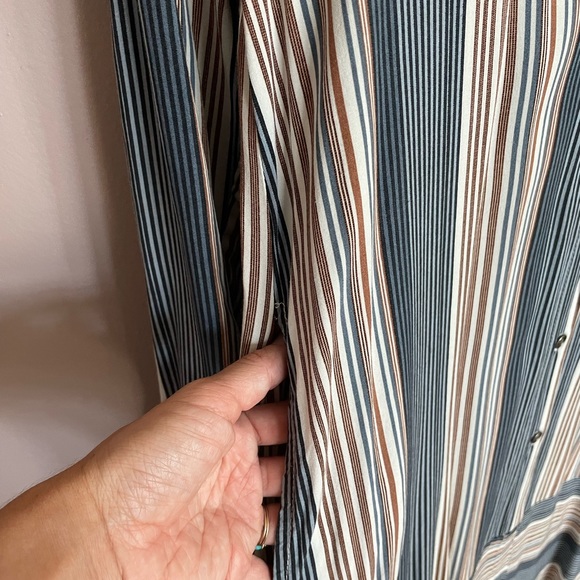 Vintage Striped Long sleeve Rayon Dress - Picture 4 of 9